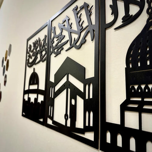 3 Frames Kalma Wooden Wall Art For Wall Decor